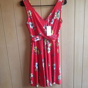 NWT Candie's red floral sleeveless dress